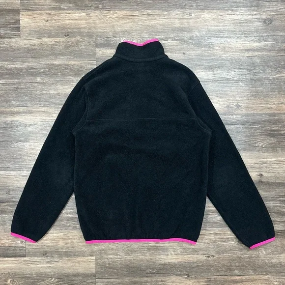 Patagonia Synchilla Fleece Black And Pink Women's Size Small Pullover Snap - Picture 5 of 6